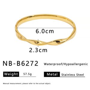 Stainless Steel CZ Geometric Open Bangle Style DM5030160 Wholesale product image