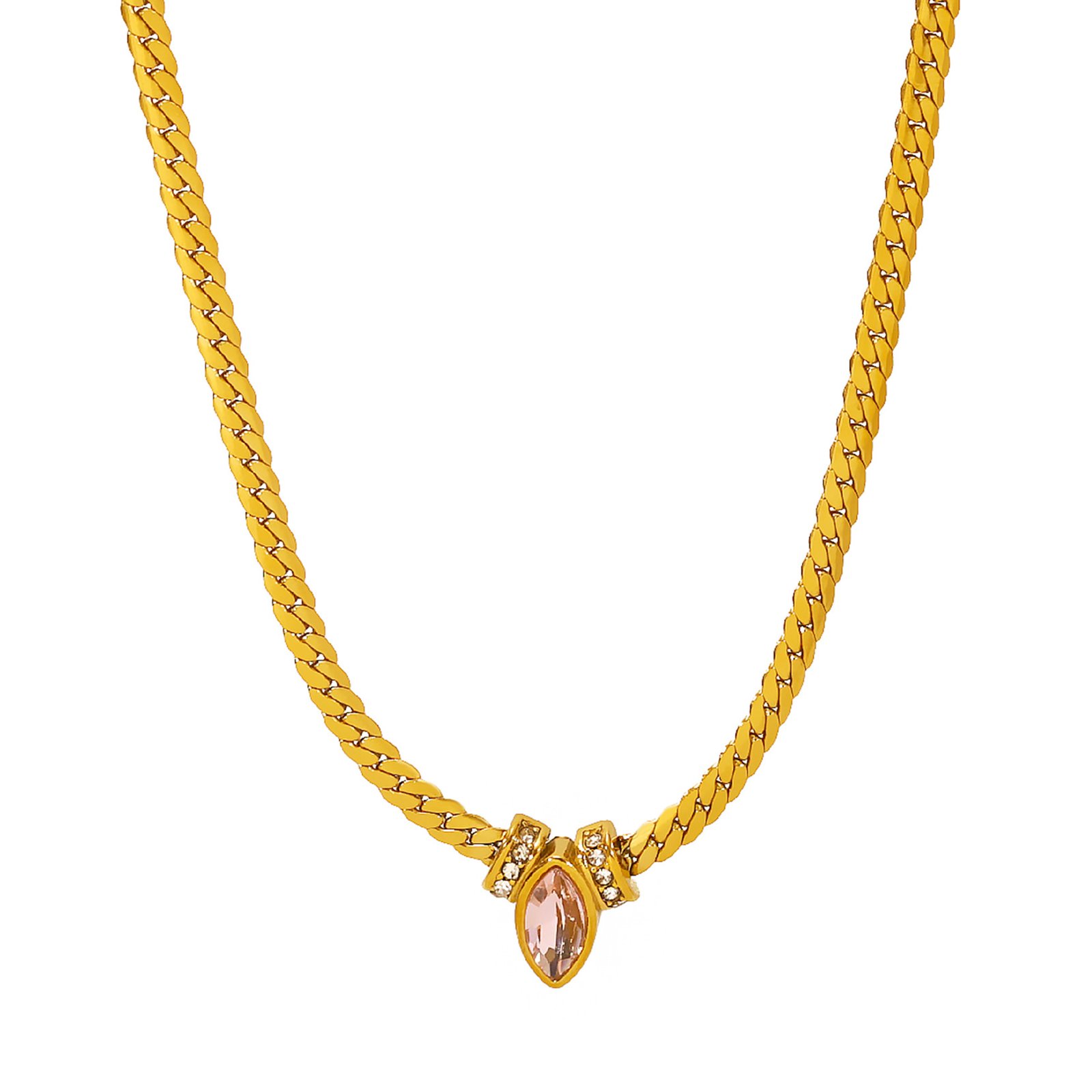 Stainless Steel CZ Snake Minimalist Jewelry Necklace Wholesale product image