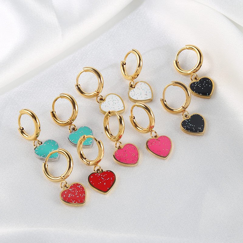 8mm Heart Nail Earrings Wholesale product image