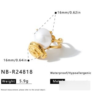 Stainless Steel Pearl Minimalist Ring Style DM5030048 Wholesale product image