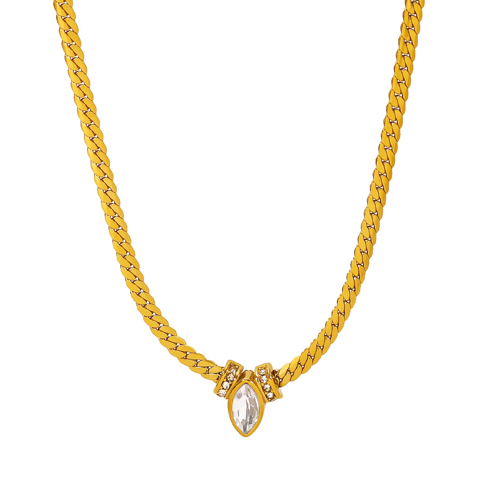 Stainless Steel CZ Snake Minimalist Jewelry Necklace Wholesale product image