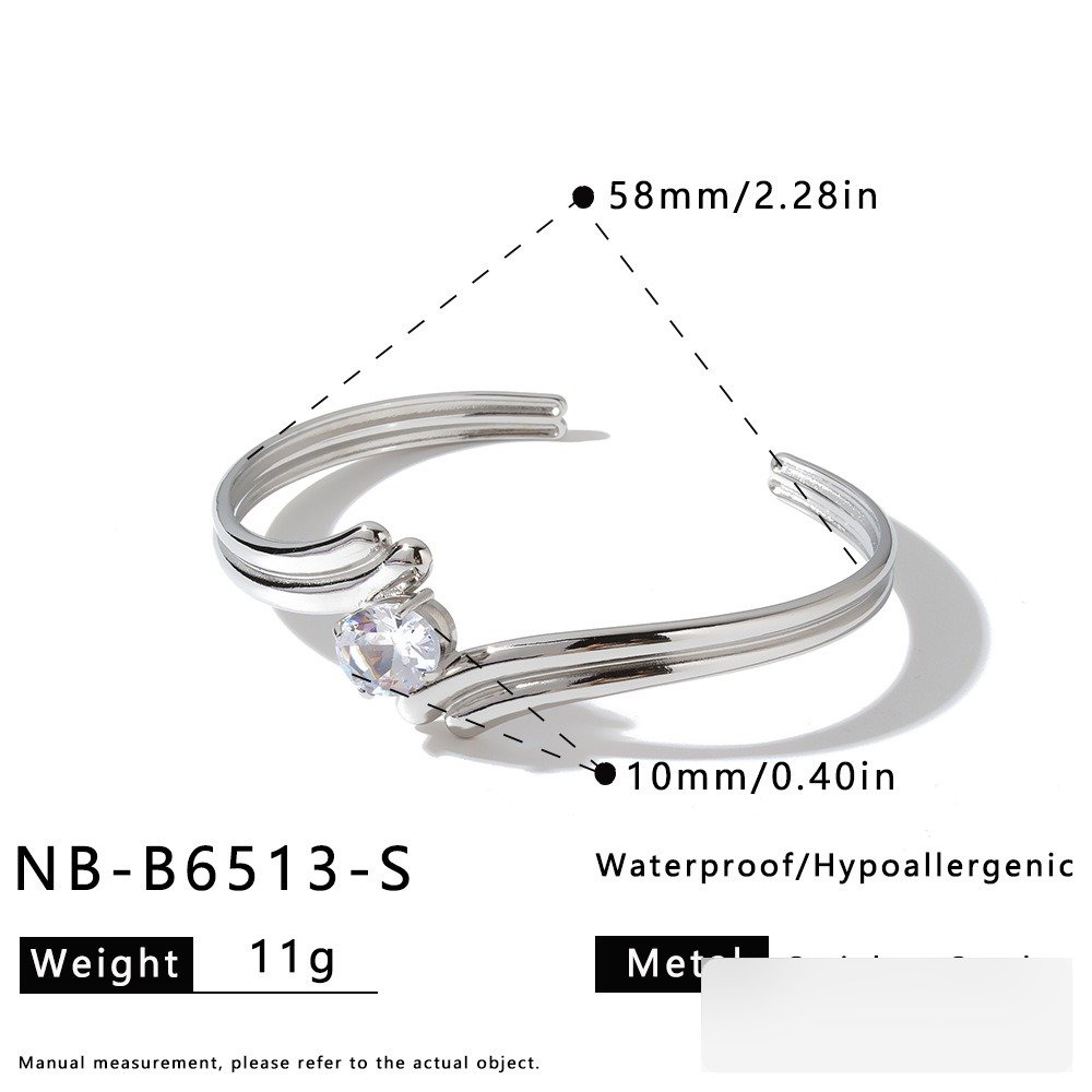 Stainless Steel CZ Geometric Bangle Style DM5030006 Wholesale product image