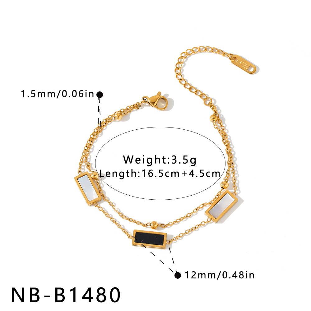 Stainless Steel White Shell Minimalist Bracelet Wholesale product image
