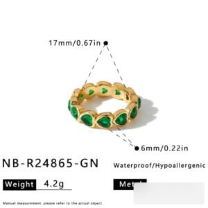 Stainless Steel CZ Heart Open Ring Wholesale product image