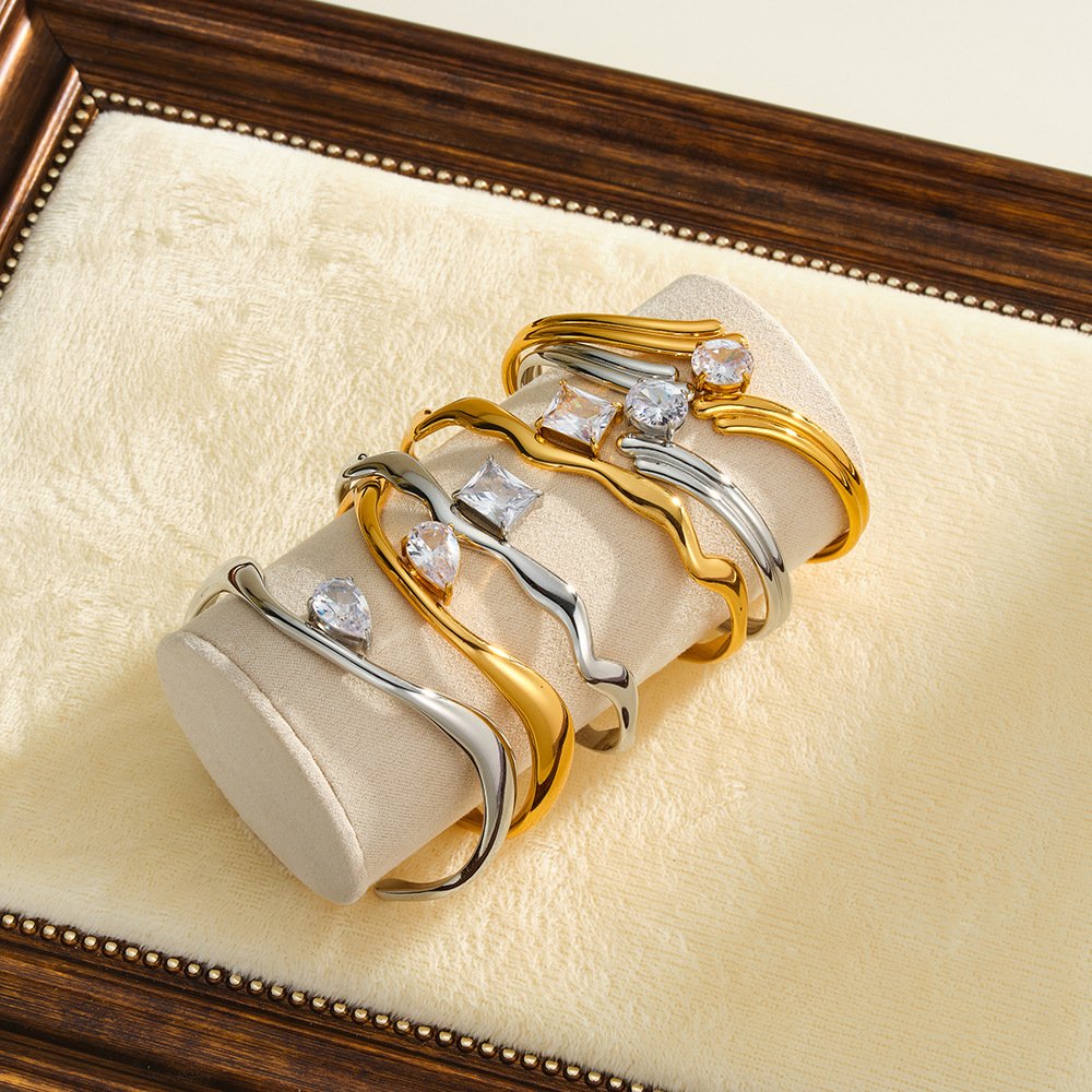 Stainless Steel CZ Geometric Bangle Style DM5030006 Wholesale product image