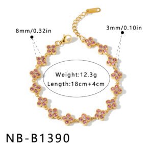 Stainless Steel CZ Flower Jewelry Necklace Wholesale product image