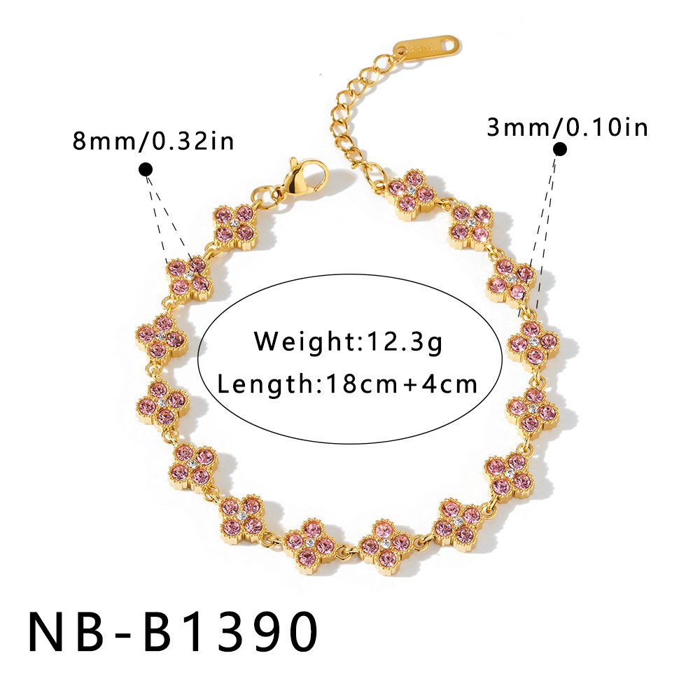 Stainless Steel CZ Flower Jewelry Necklace Wholesale product image