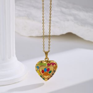 Stainless Steel Heart Flower Jewelry Pendant Wholesale product image