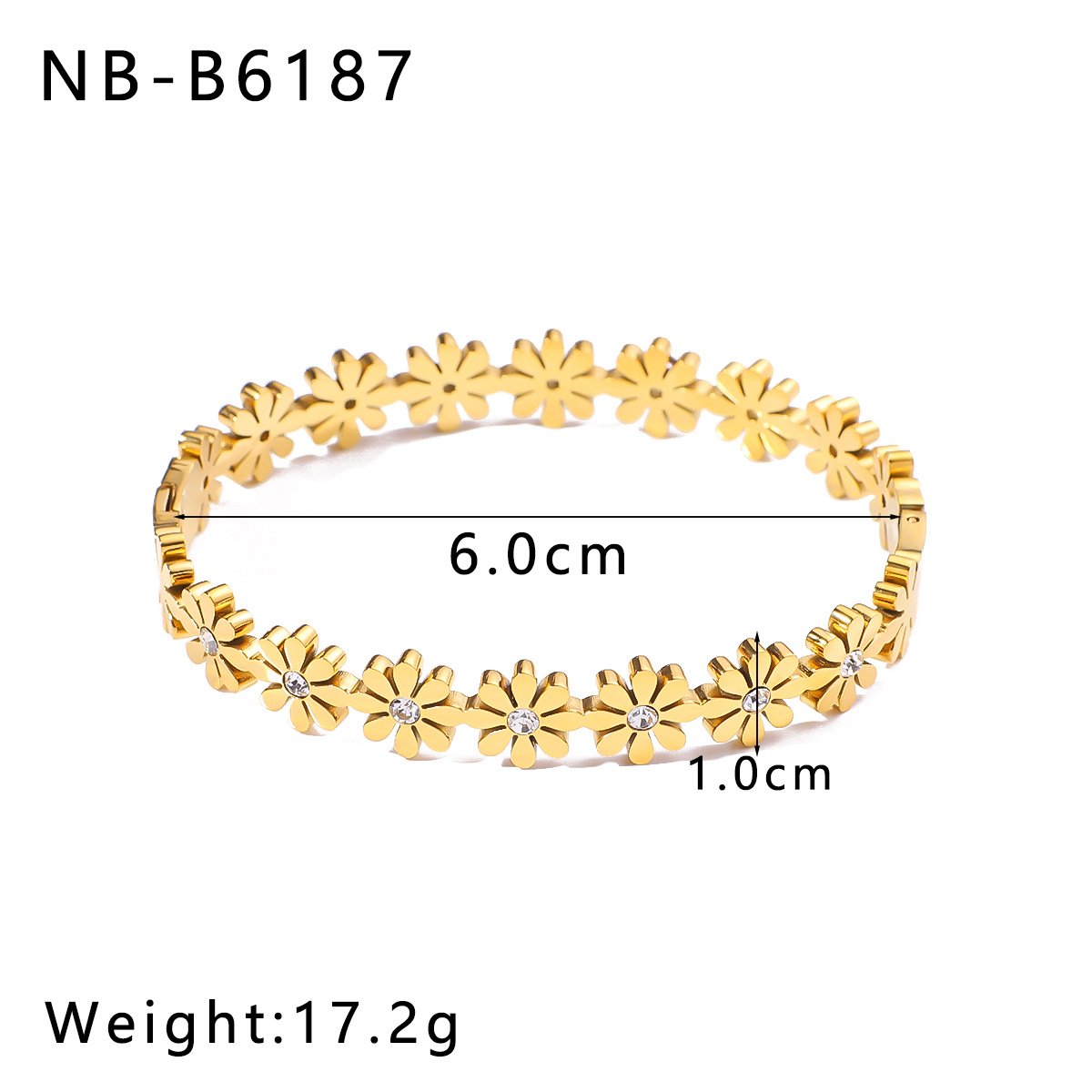 Stainless Steel CZ Geometric Open Bangle Style DM5030008 Wholesale product image