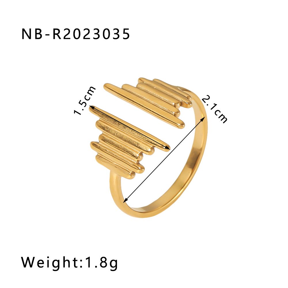 Stainless Steel Heart Geometric Minimalist Open Ring Wholesale product image