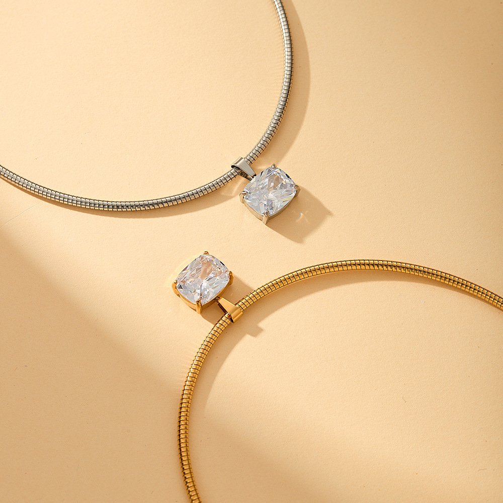 Stainless Steel CZ Minimalist Necklace Style DM5030061 Wholesale product image
