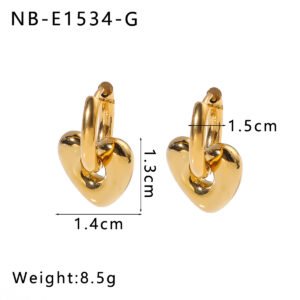 Stainless Steel Heart Flower Geometric Jewelry Earrings Wholesale product image