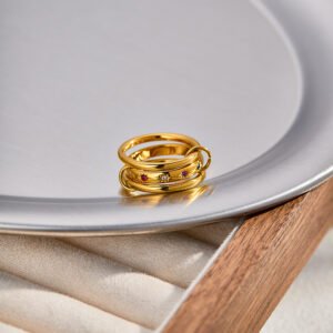 Stainless Steel CZ Geometric Vintage Jewelry Ring Wholesale product image