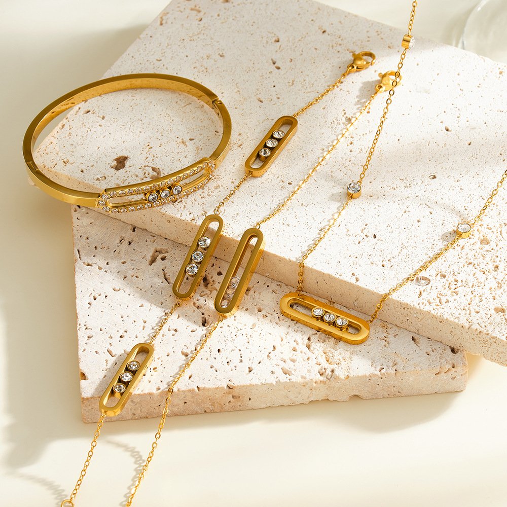 Stainless Steel CZ Geometric Jewelry Necklace Style DM5030257 Wholesale product image