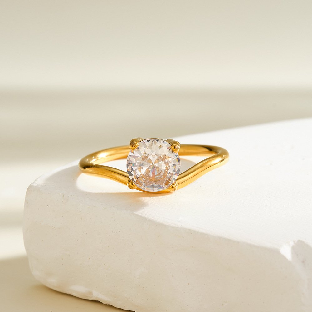 Stainless Steel CZ Geometric Minimalist Ring Style DM5030249 Wholesale product image