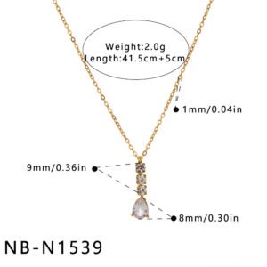Stainless Steel CZ Geometric Necklace Style DM5030124 Wholesale product image