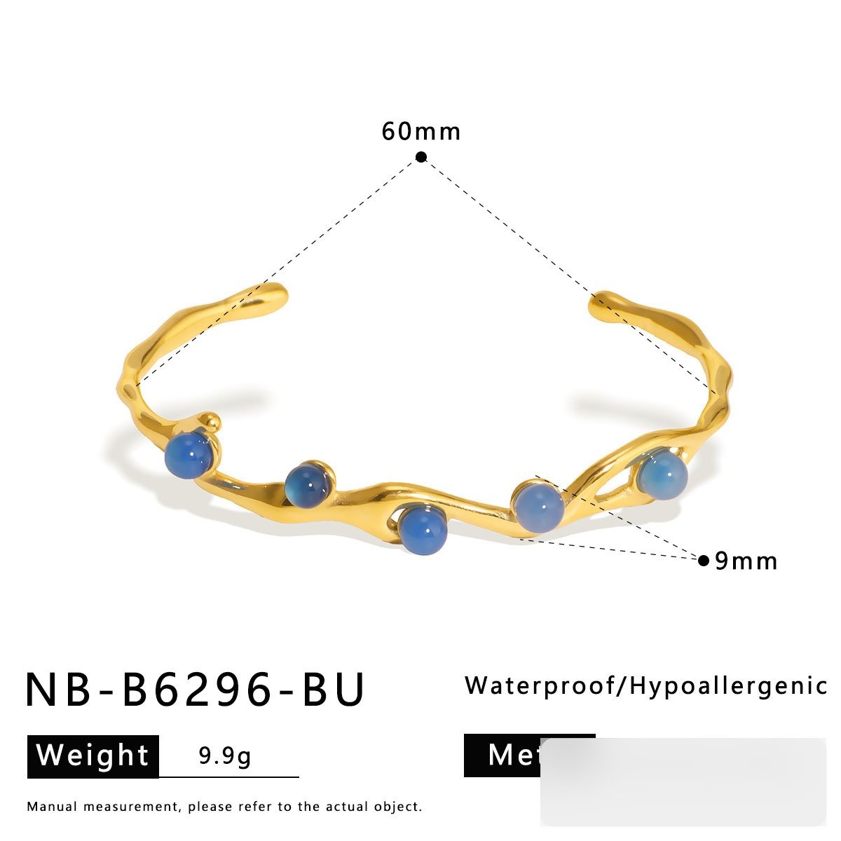 Stainless Steel Pearl Vintage Open Bangle Wholesale product image